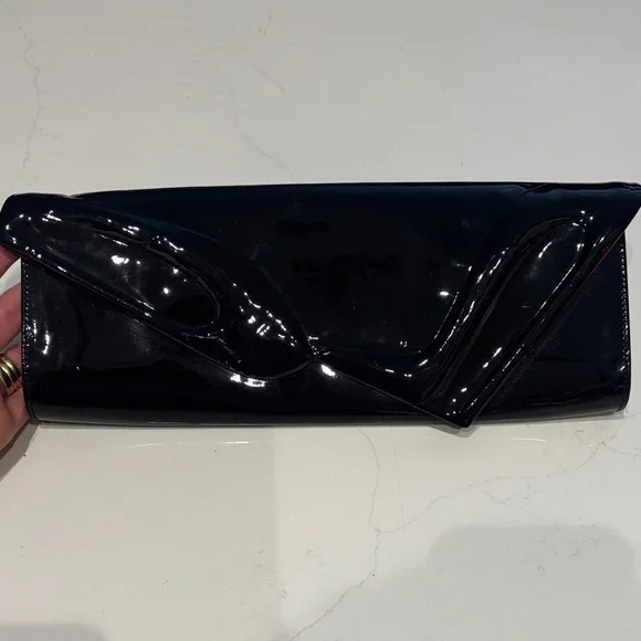 Christian Louboutin Glossy Black and Vibrant Red Clutch - Picture 2 of 3